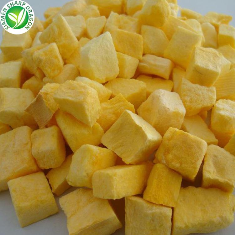 Frozen mango cubes shown as a distinct mango format