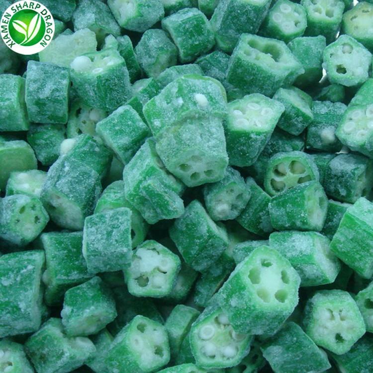 Frozen okra raw-material reference for cut form and ingredient-basis review Frozen cut okra showing the raw-material form that must remain separate from snack nutrition data