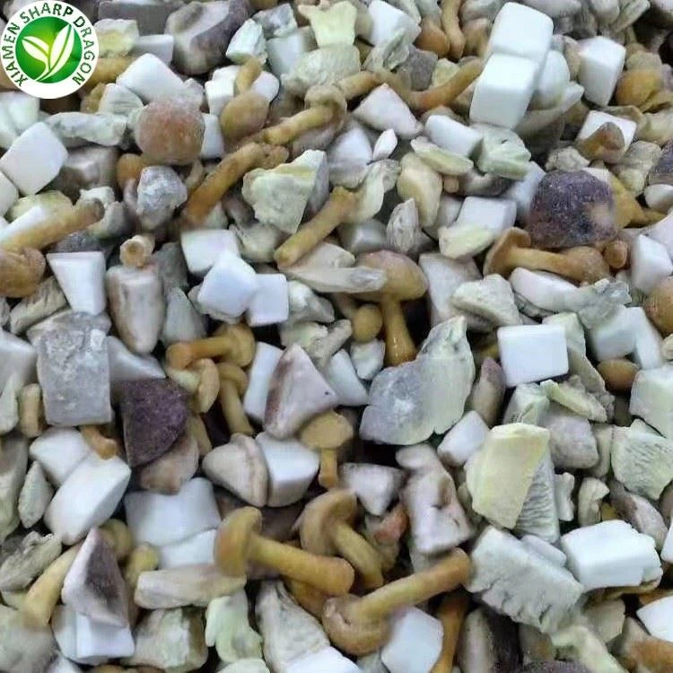 Frozen mushroom production materials linked to crop and processing lot records