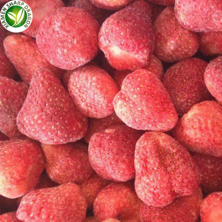 Frozen strawberries used to compare plain fruit form and prepared foods