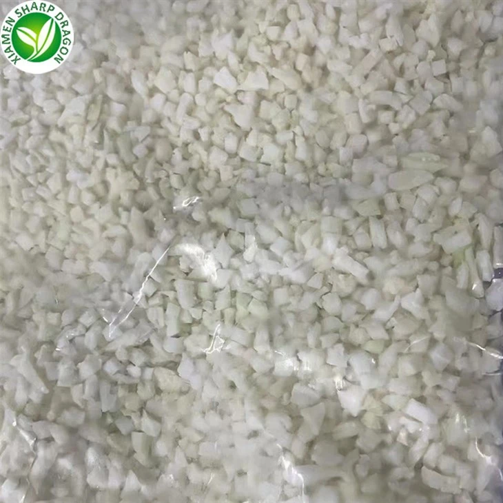 Loose Frozen Cauliflower Rice Granules Loose frozen cauliflower rice granules viewed close up